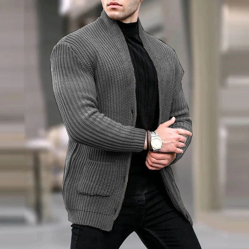 Luca Ferarro Ribbed Knit Cardigan