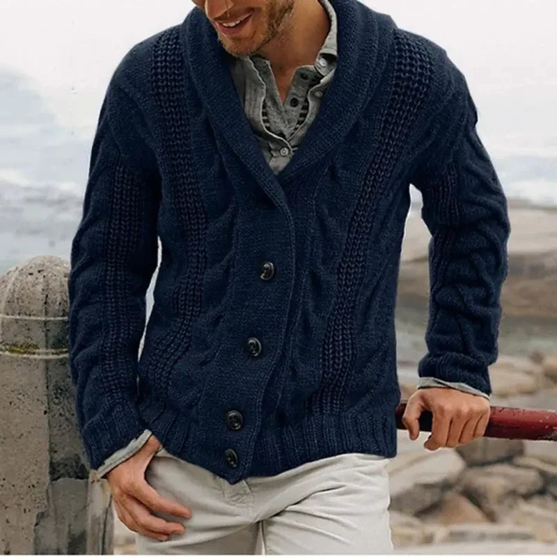 Luca Ferarro Coastal Cable-Knit Cardigan