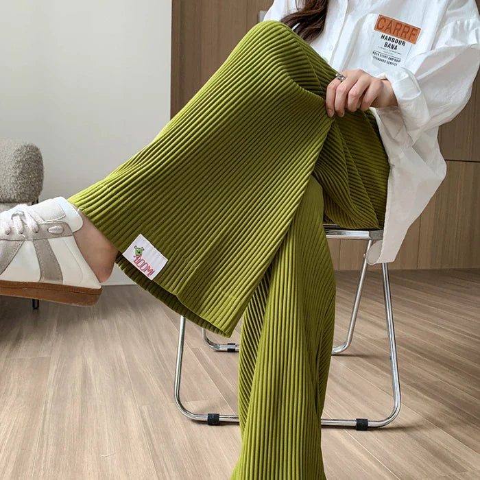 Serene Ribbed Wide-Leg Pants