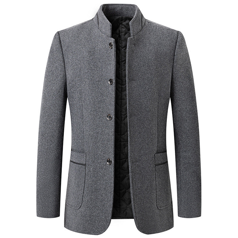 Sebastian Stand Collar Wool Coat