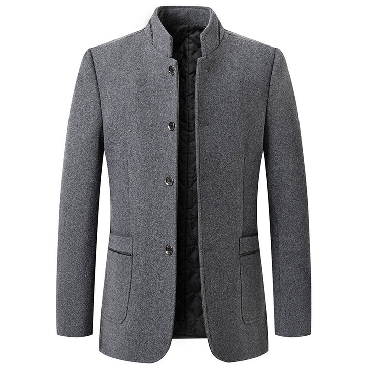 Sebastian Stand Collar Wool Coat