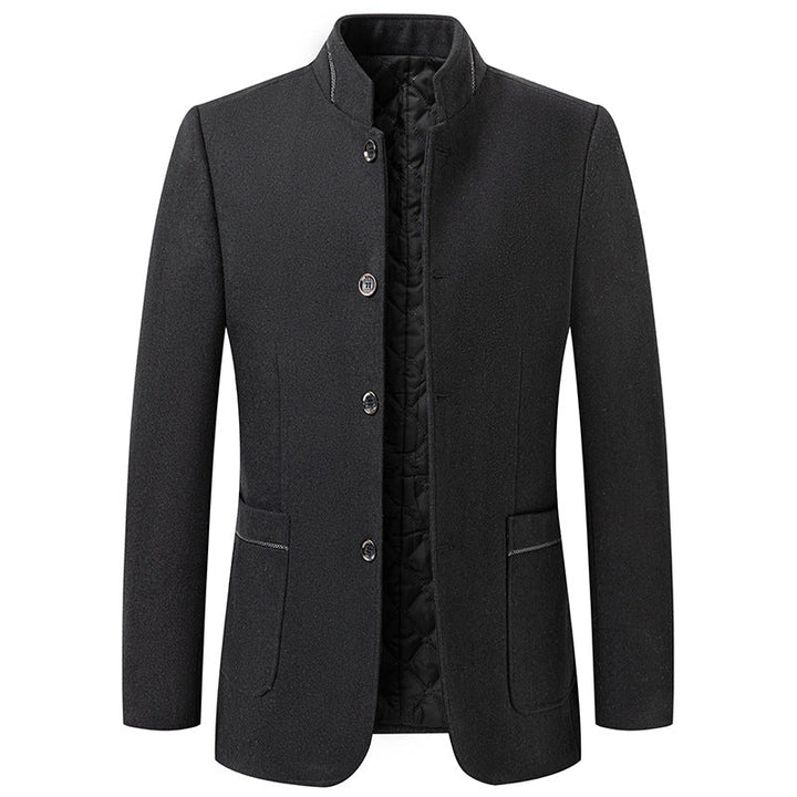 Sebastian Stand Collar Wool Coat