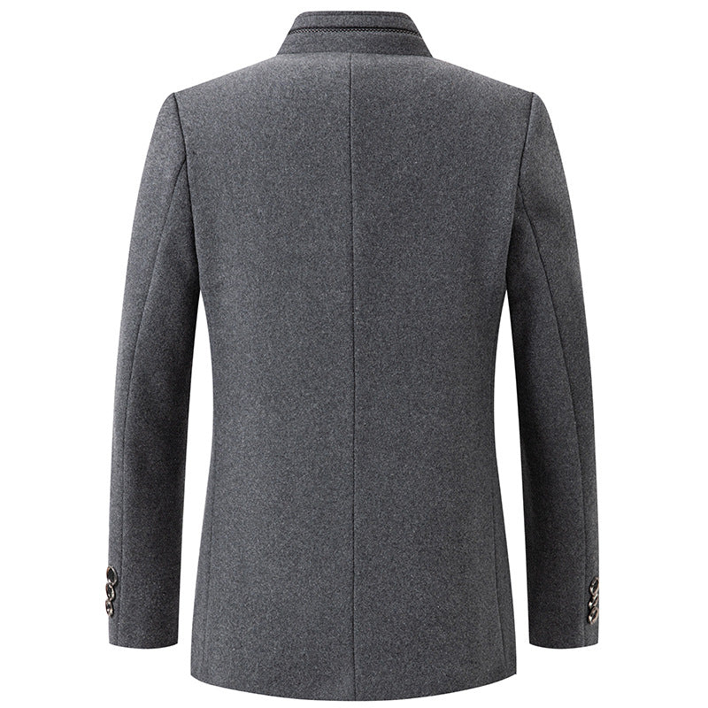 Sebastian Stand Collar Wool Coat