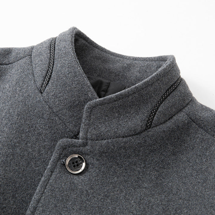 Sebastian Stand Collar Wool Coat