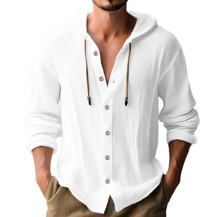 Santorini Coastal Hooded Shirt